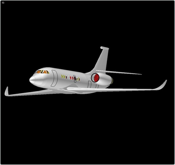 3d falcon 2000s business jet - Falcon 2000S Business Jet Solid Assembly Model by RodgerSaintJohn